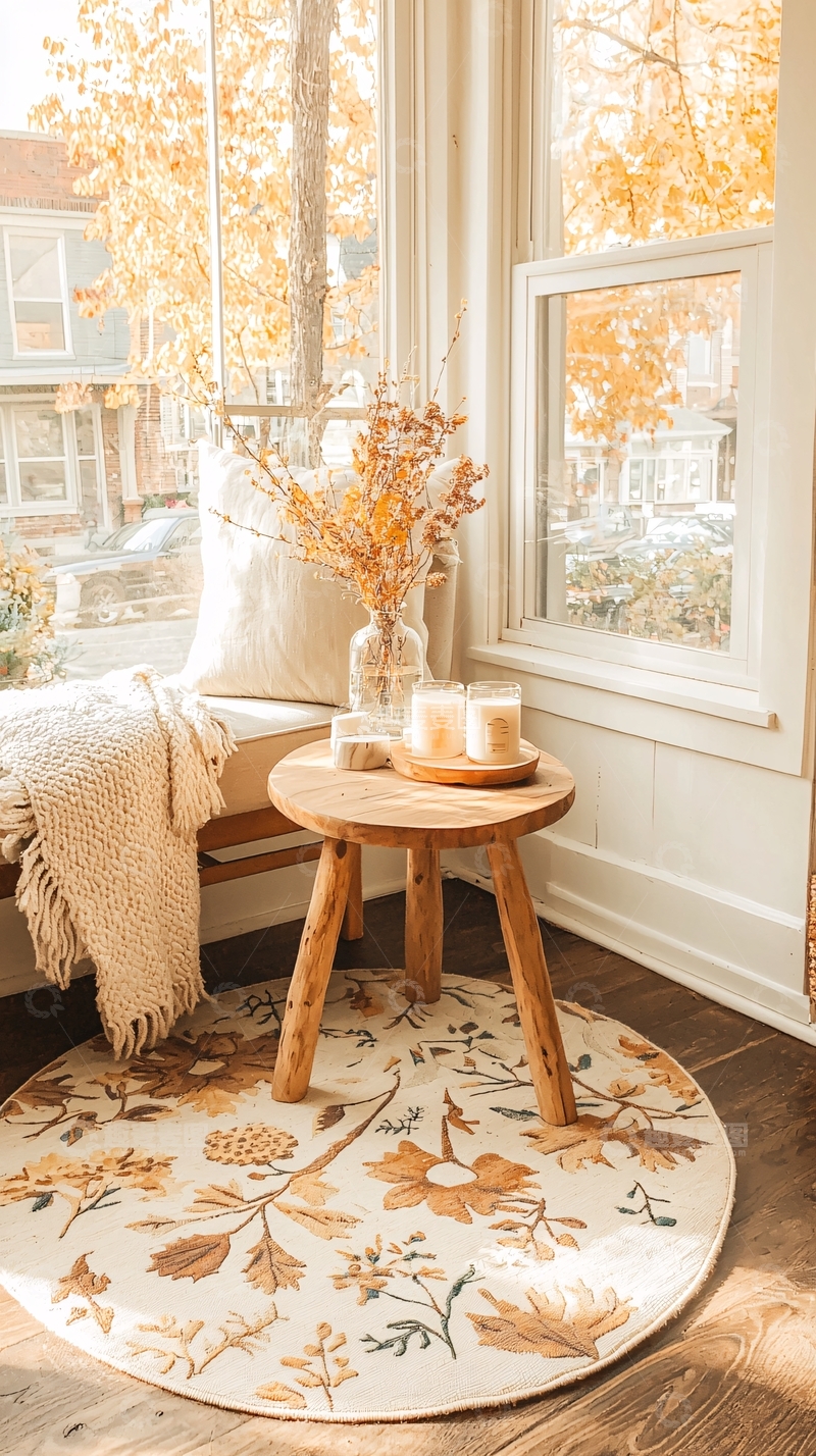 高清大图下载【趣麦麦图】阳光洒满角落的窗边一景