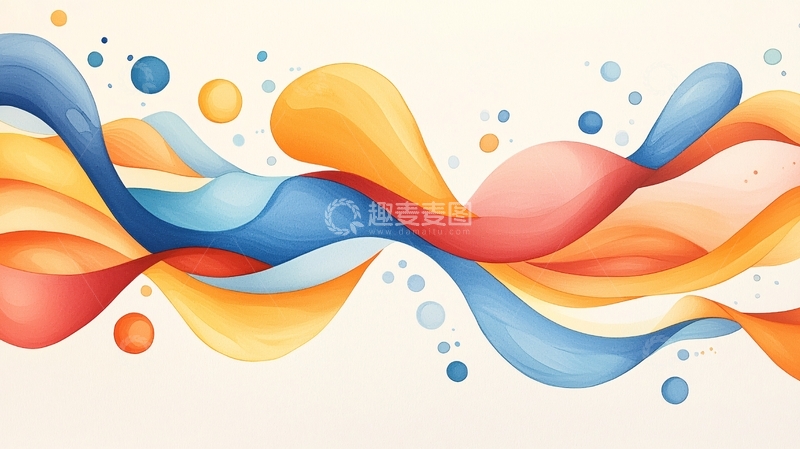 高清大图下载【趣麦麦图】抽象水彩波浪背景