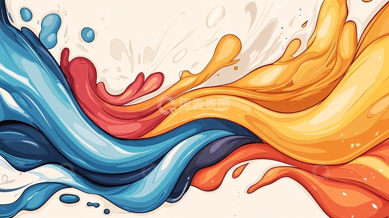 高清大图下载【趣麦麦图】彩色液体流动抽象背景