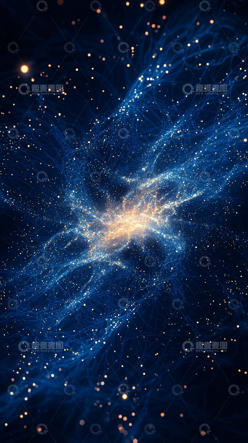 高清大图下载【趣麦麦图】蓝色星云宇宙星空背景