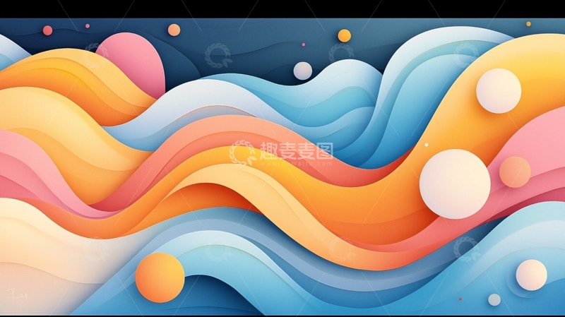高清大图下载【趣麦麦图】抽象水彩波浪背景
