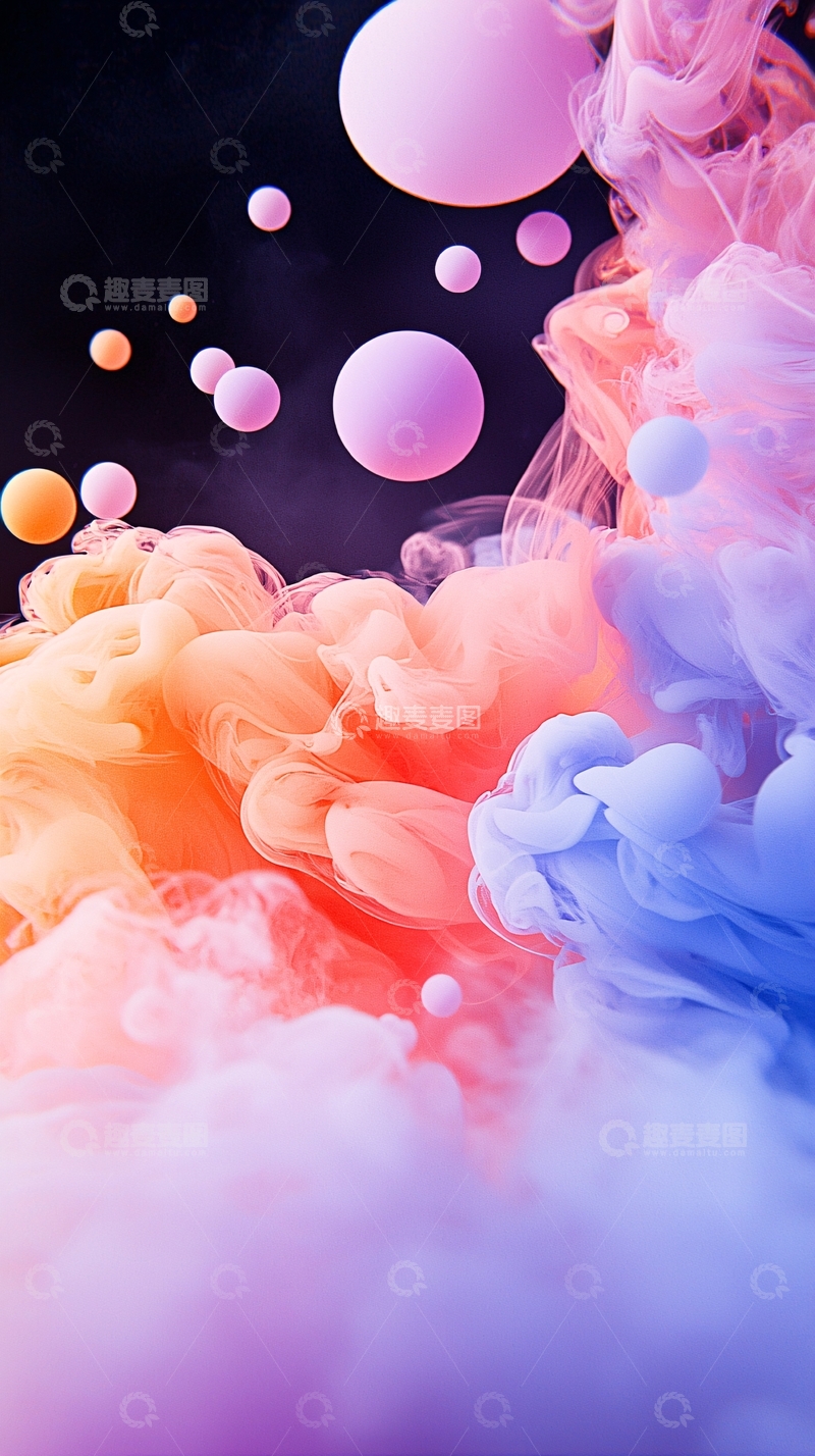 高清大图下载【趣麦麦图】彩色墨水在水中漂浮