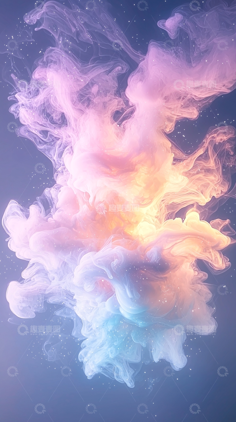 高清大图下载【趣麦麦图】梦幻般的彩色水墨晕染