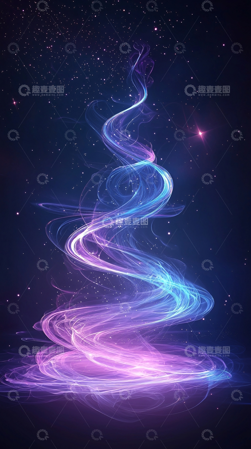 高清大图下载【趣麦麦图】梦幻螺旋光影背景