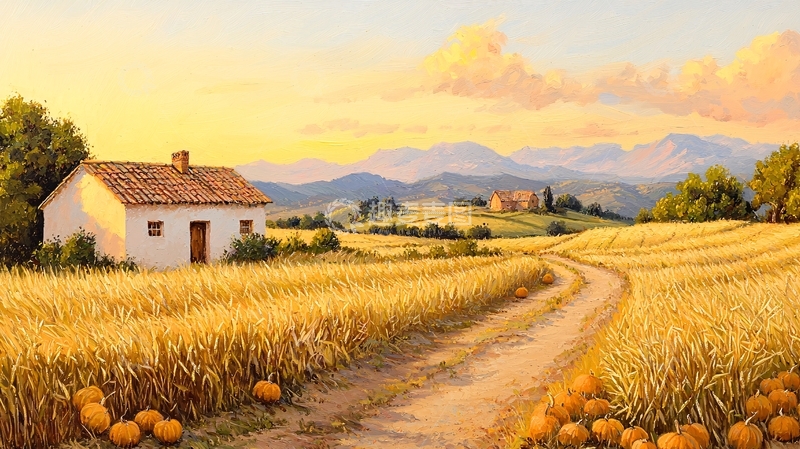 高清大图下载【趣麦麦图】田园风光油画