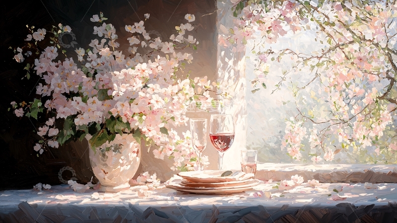 高清大图下载【趣麦麦图】窗边花束静物