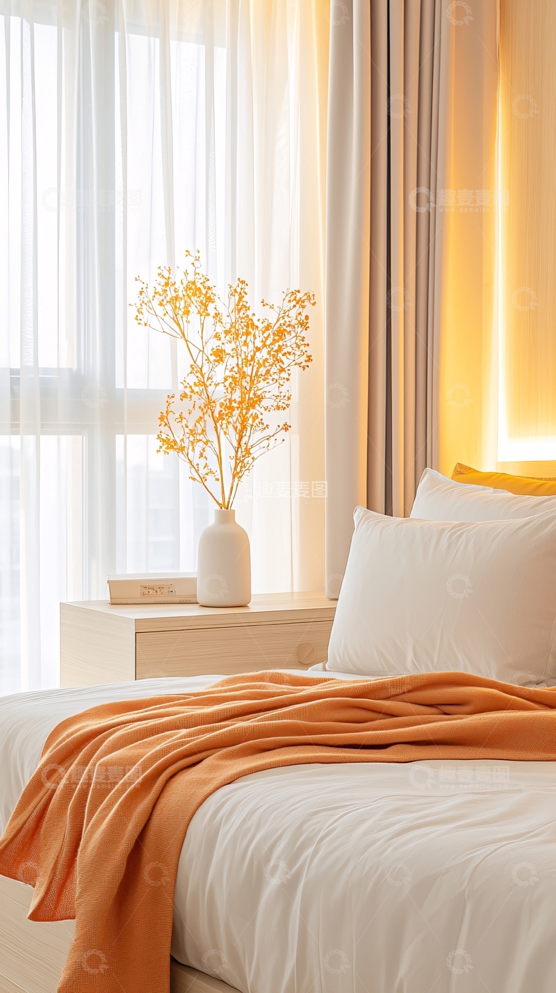 高清大图下载【趣麦麦图】温馨卧室床头一角