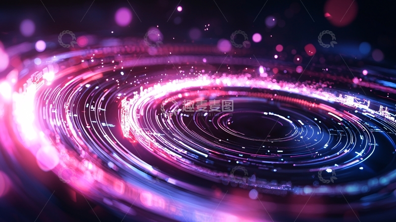 高清大图下载【趣麦麦图】旋转发光粒子轨迹