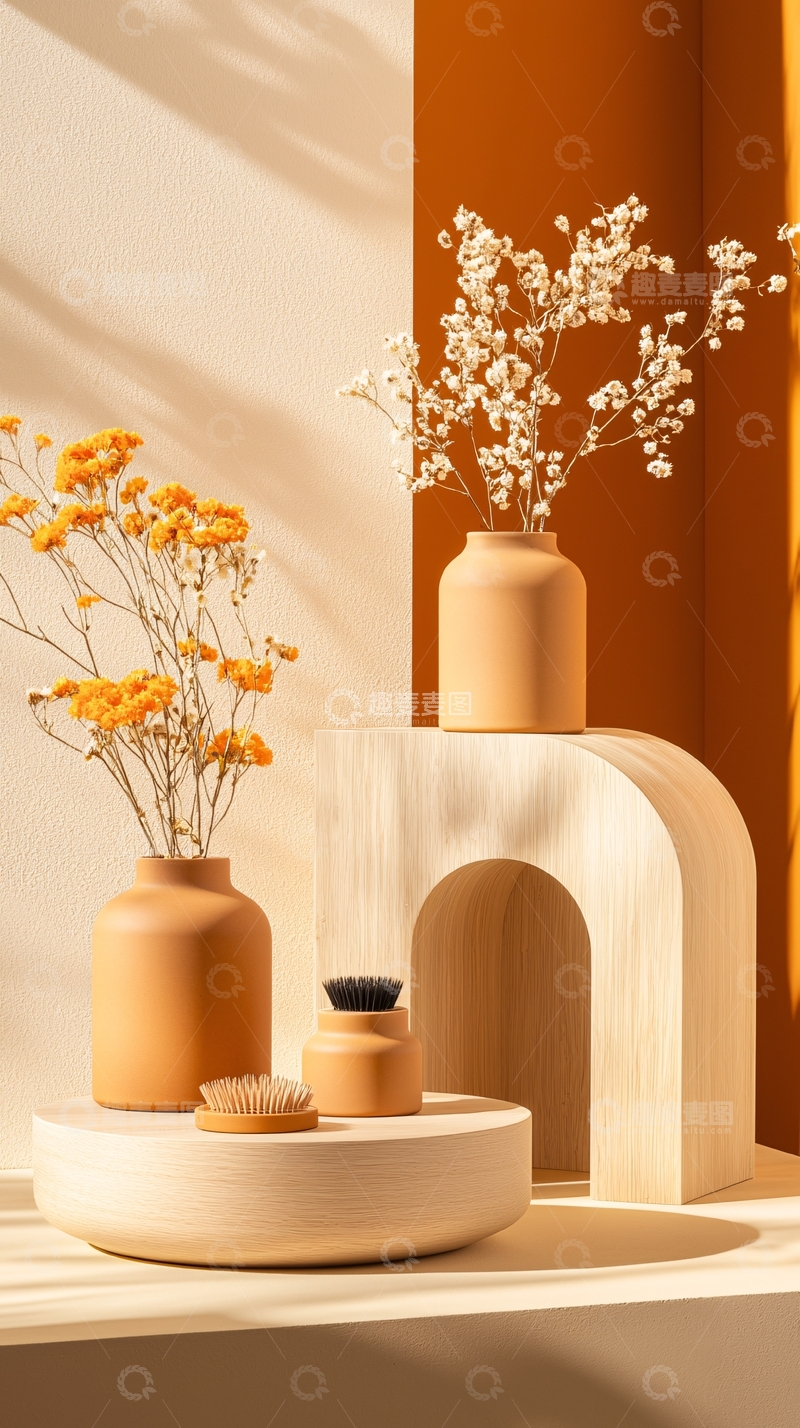 高清大图下载【趣麦麦图】米色花瓶静物