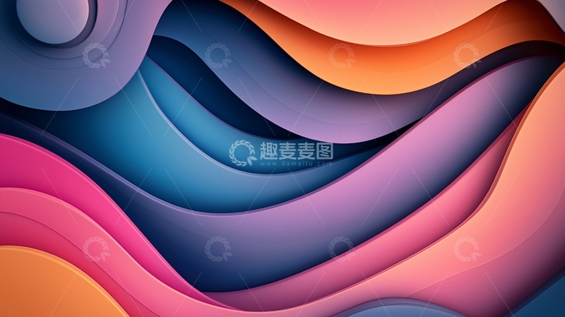 高清大图下载【趣麦麦图】抽象波浪渐变背景