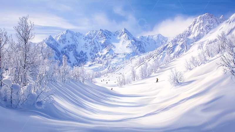 高清大图下载【趣麦麦图】雪山冬季风景