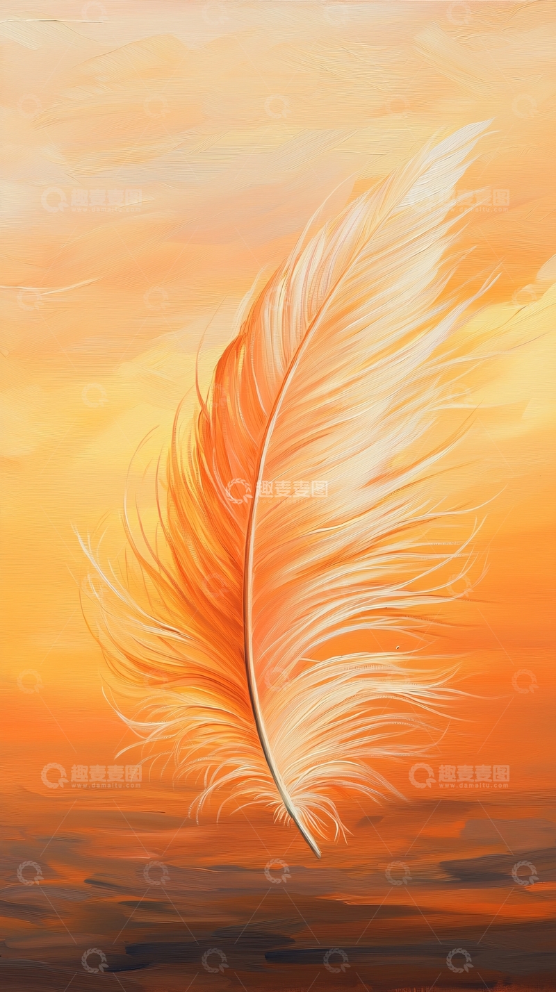 高清大图下载【趣麦麦图】金色羽毛的绘画作品