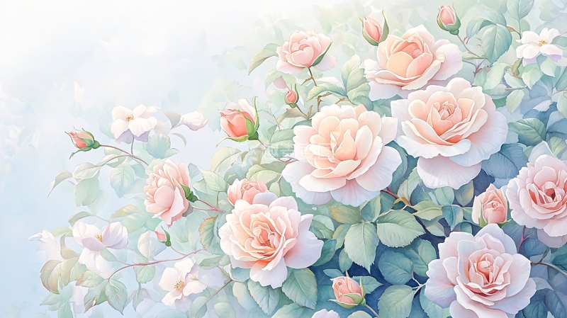 高清大图下载【趣麦麦图】淡粉色玫瑰花束