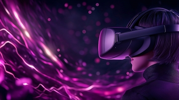 VR设备未来感紫色背景