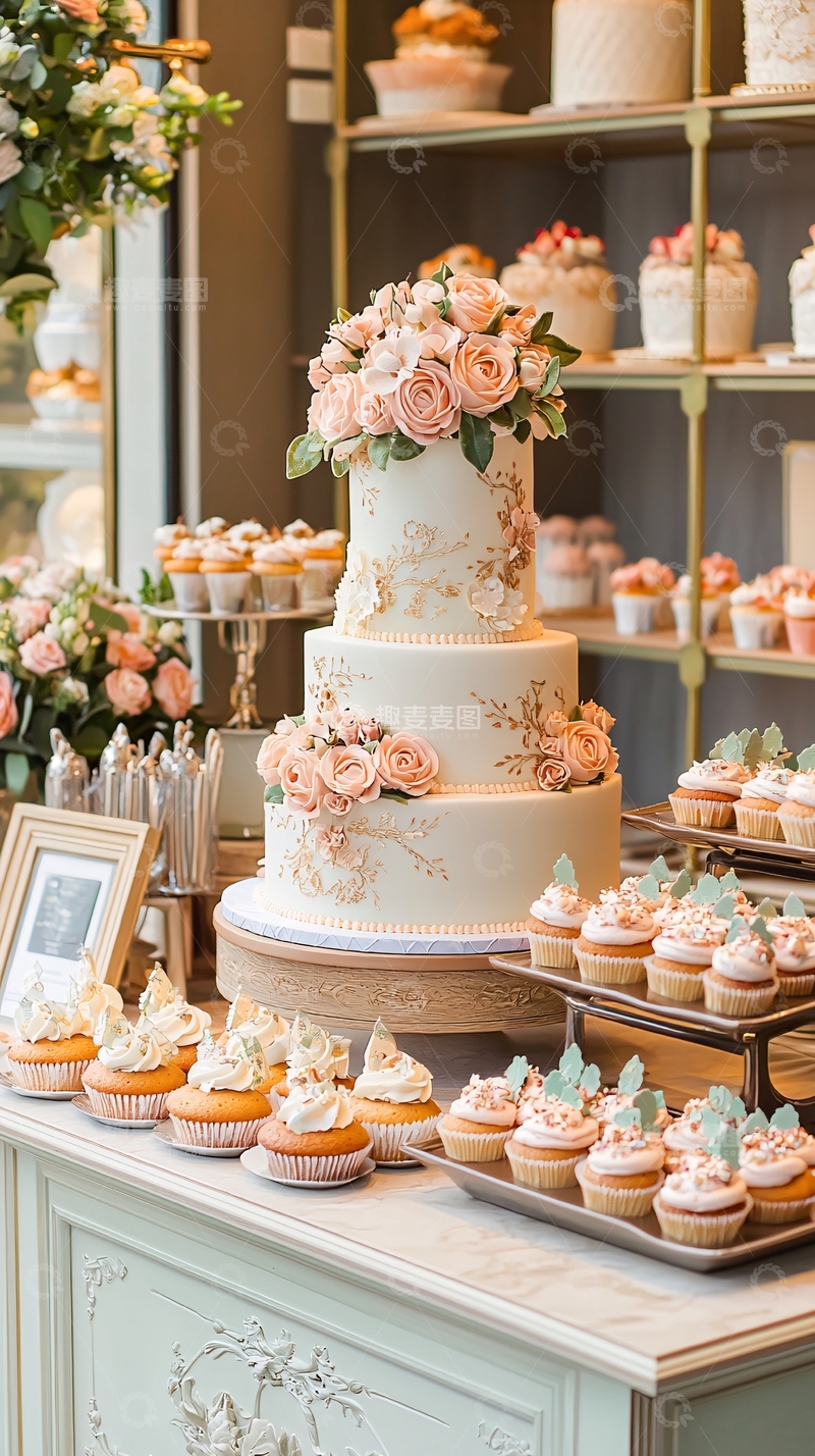 高清大图下载【趣麦麦图】婚礼蛋糕和纸杯蛋糕