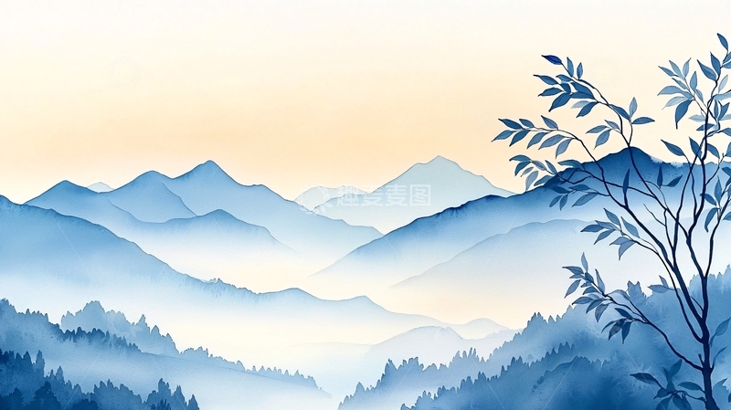 高清大图下载【趣麦麦图】水墨山水风景图
