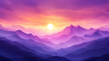 紫色山脉日出