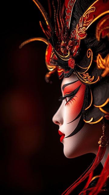 京剧扮相侧脸美女