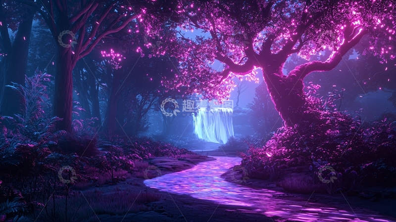 高清大图下载【趣麦麦图】梦幻紫夜高清图片