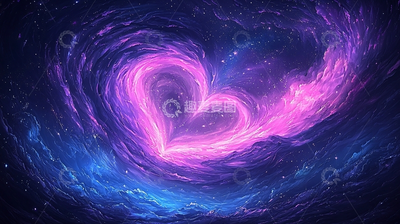 高清大图下载【趣麦麦图】宇宙星空爱心