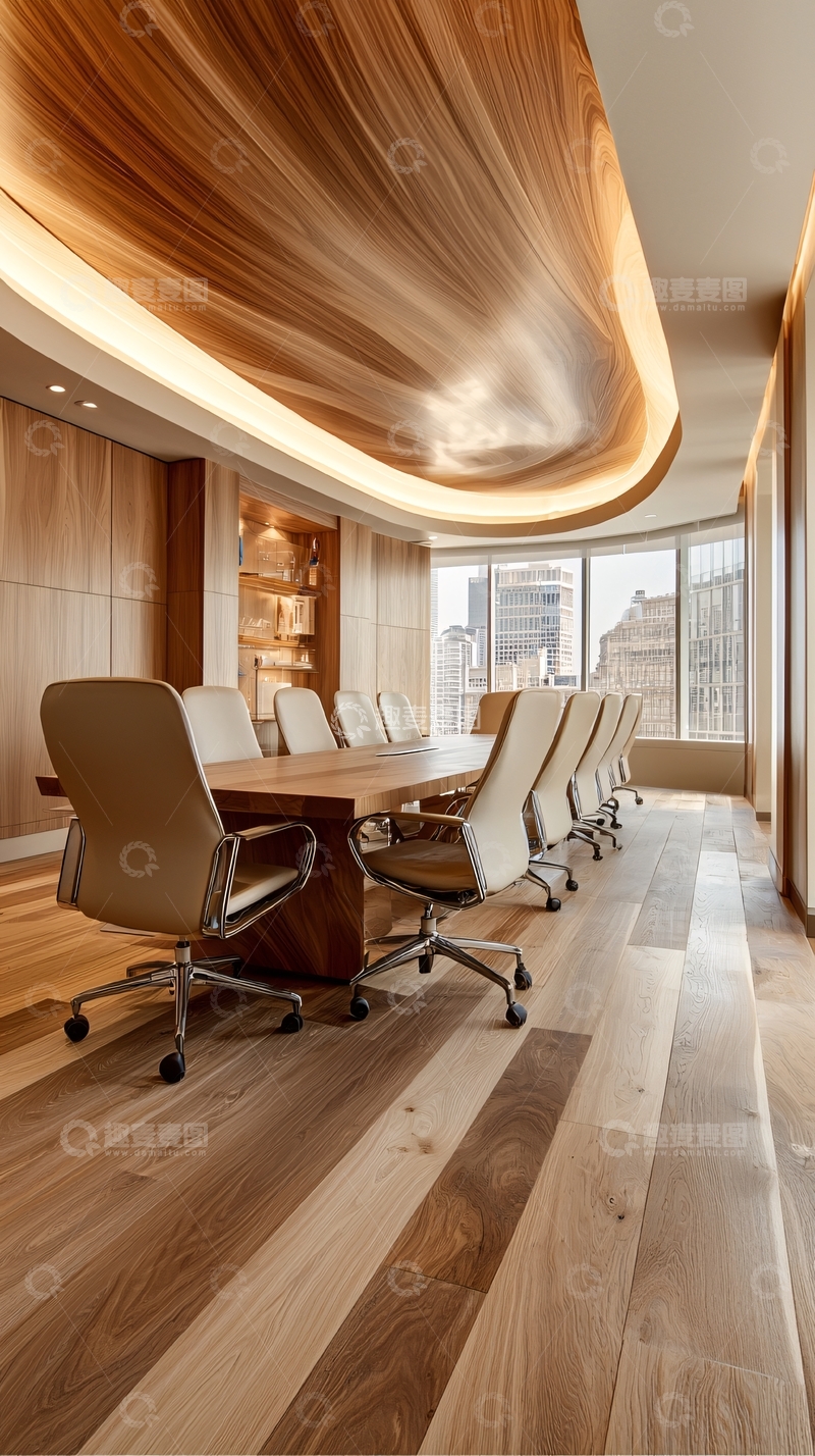 高清大图下载【趣麦麦图】-现代风格木质会议室
