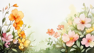 水彩花卉背景图
