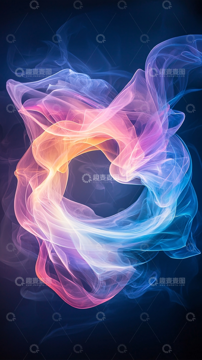 高清大图下载【趣麦麦图】彩色烟雾的抽象图案