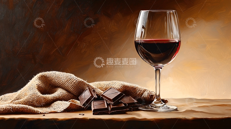 高清大图下载【趣麦麦图】红酒巧克力静物特写