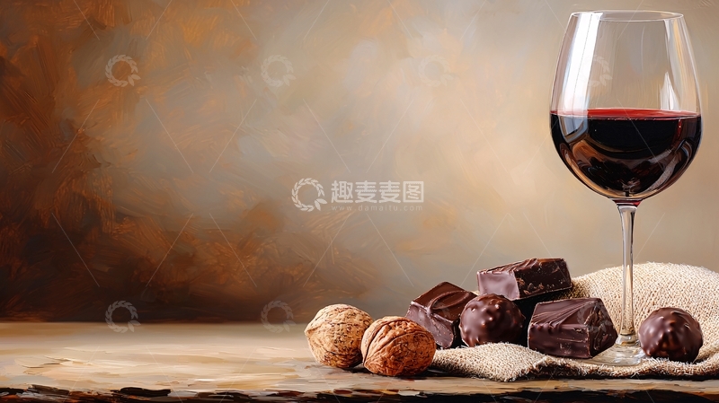 高清大图下载【趣麦麦图】红酒巧克力坚果静物
