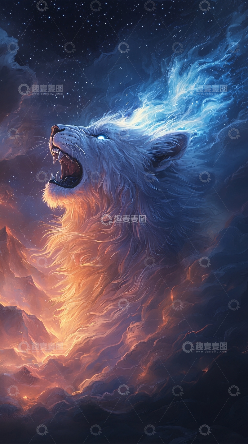 高清大图下载【趣麦麦图】咆哮的白狼高清图片