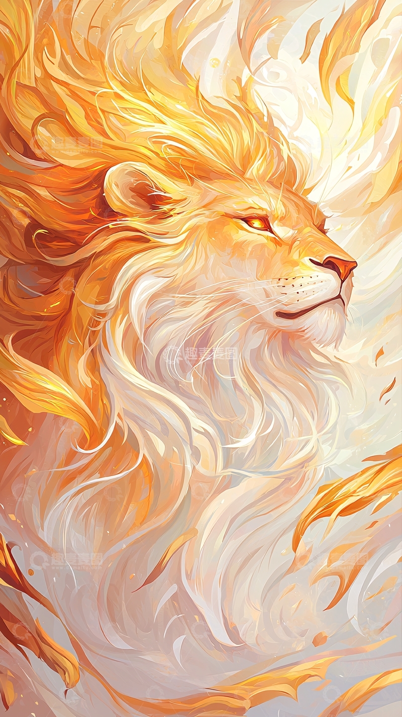高清大图下载【趣麦麦图】金色鬃毛的雄狮