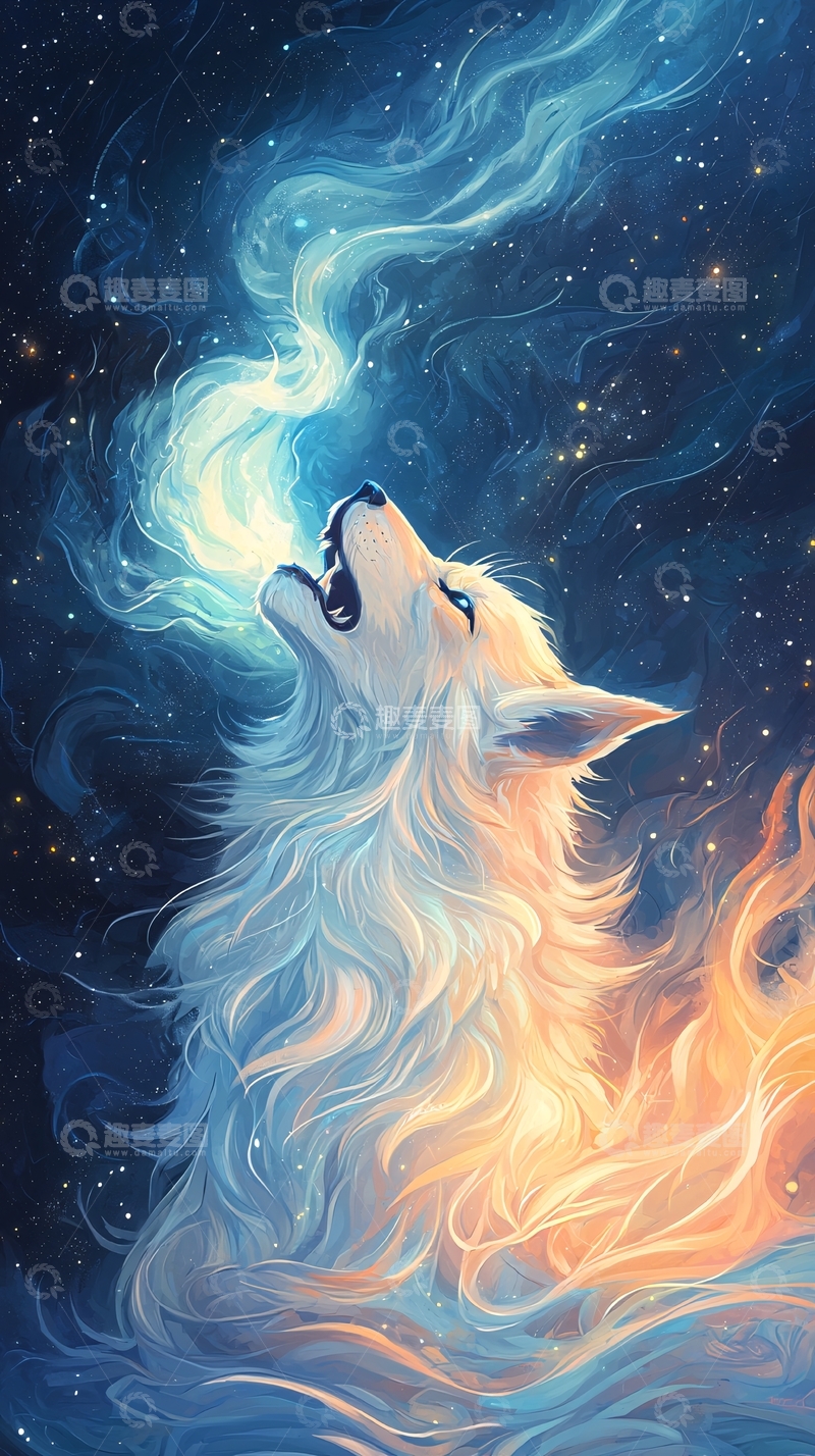 高清大图下载【趣麦麦图】狼仰天长啸高清图片