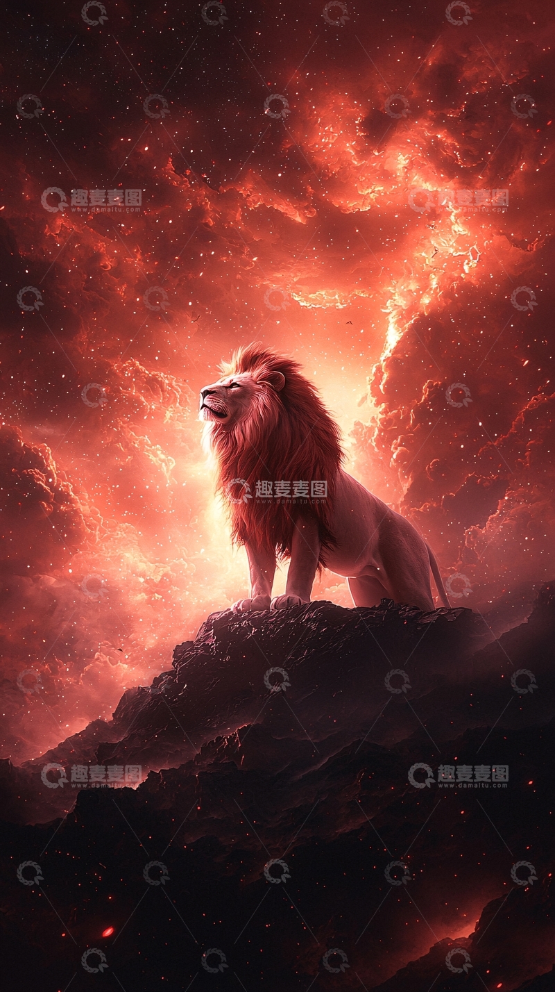 高清大图下载【趣麦麦图】雄狮仰天长啸