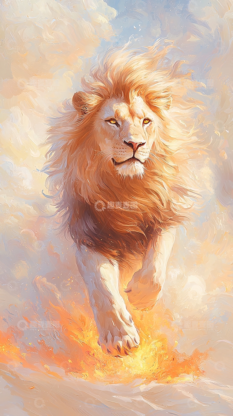高清大图下载【趣麦麦图】雄狮在云端奔跑