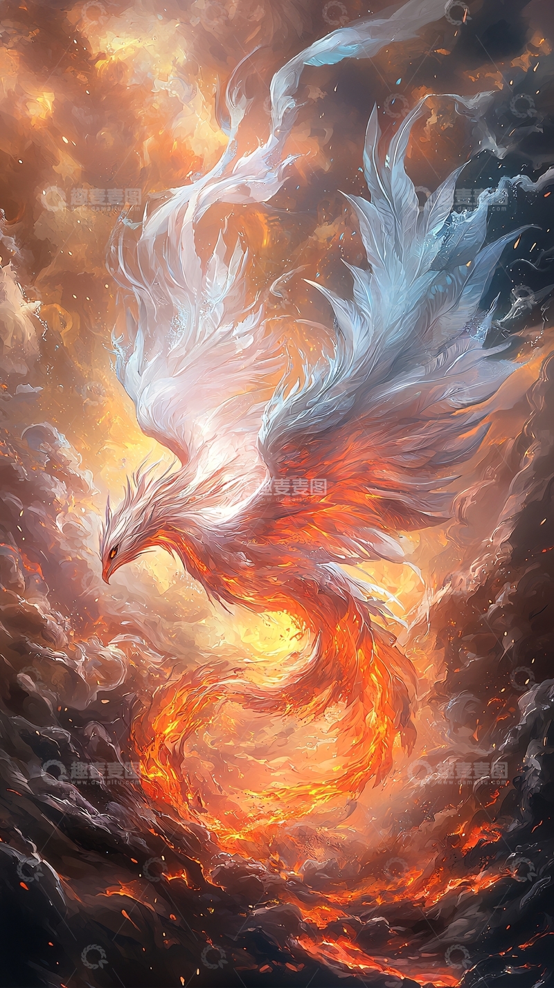 高清大图下载【趣麦麦图】火焰与冰霜的凤凰
