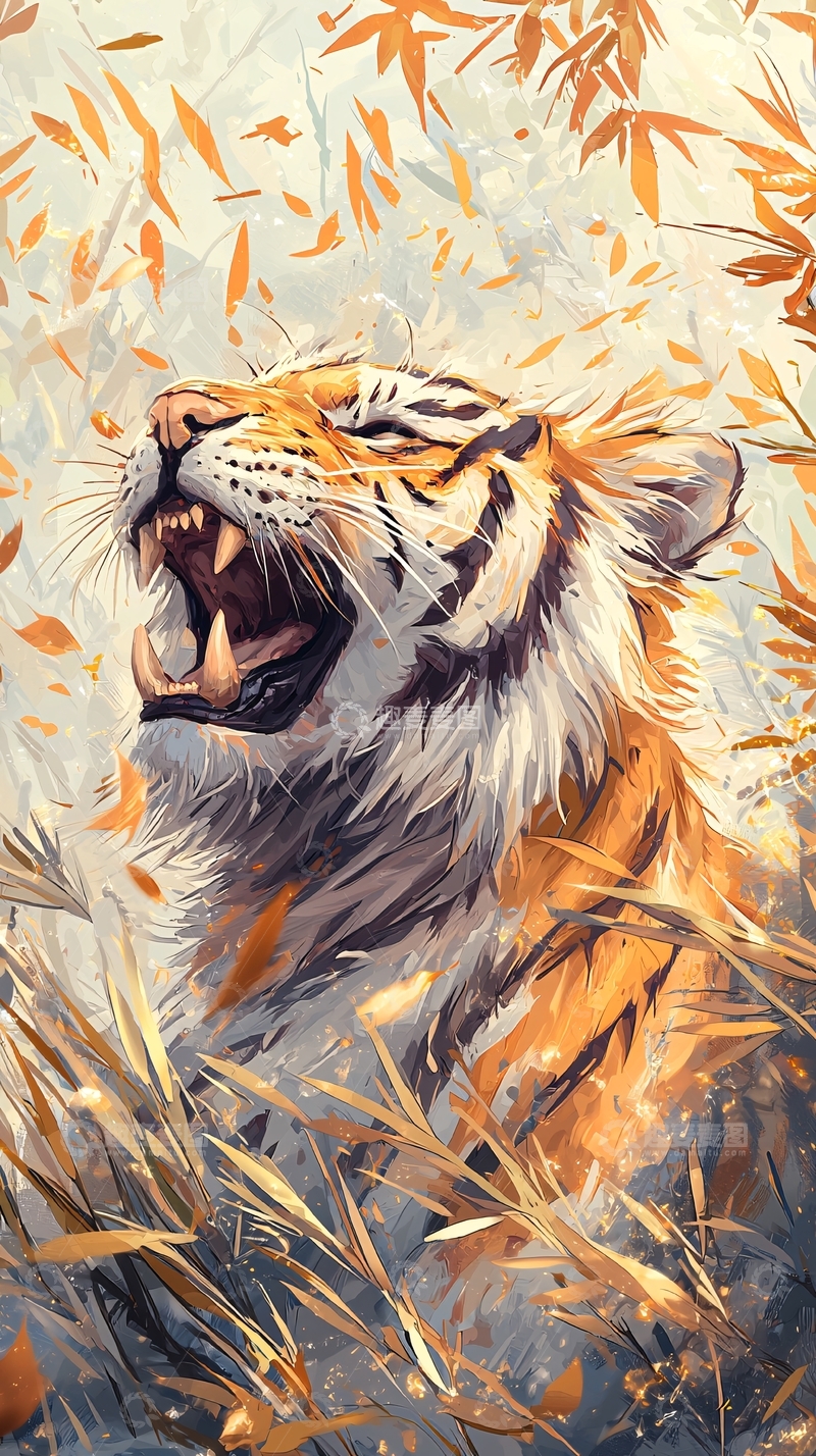 高清大图下载【趣麦麦图】咆哮的老虎高清图片