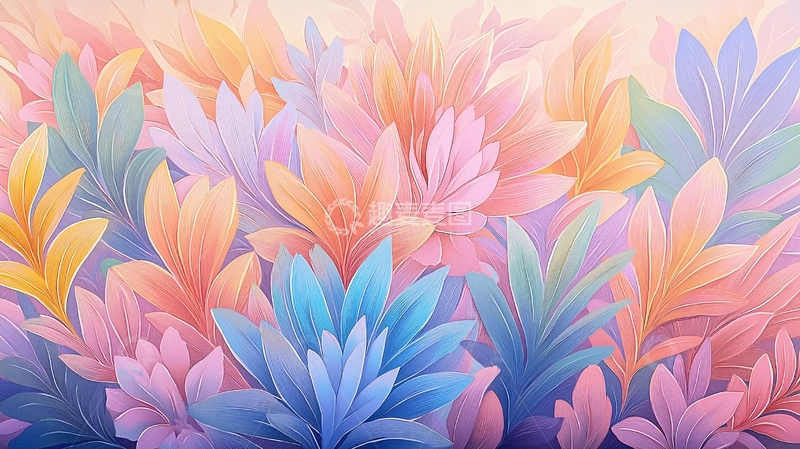 高清大图下载【趣麦麦图】柔和色彩的花卉背景
