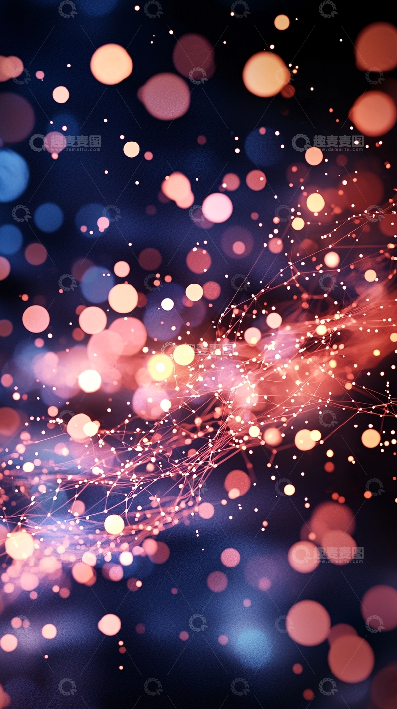 高清大图下载【趣麦麦图】发光粒子流动背景