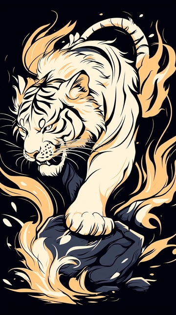 蓄势待发的白虎