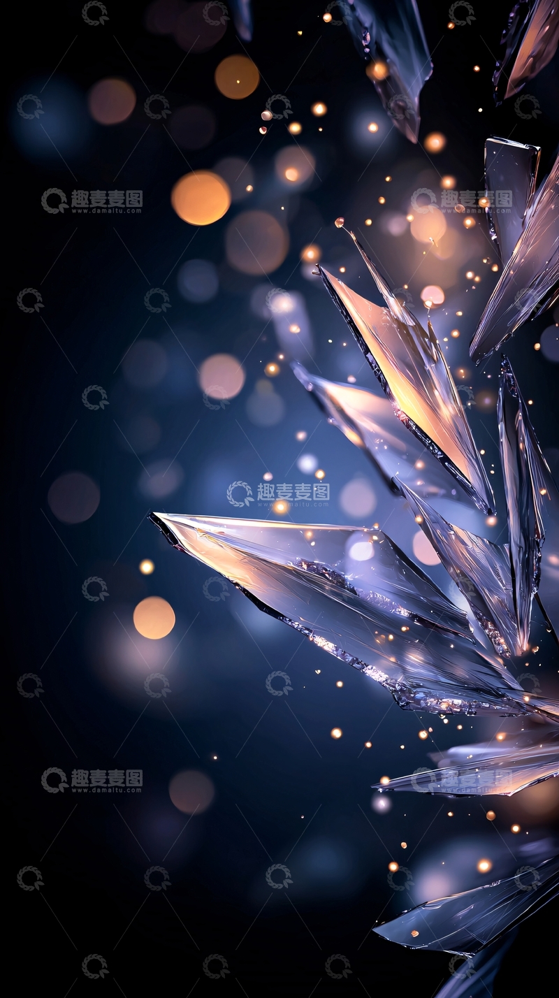 高清大图下载【趣麦麦图】晶莹剔透的冰晶闪烁