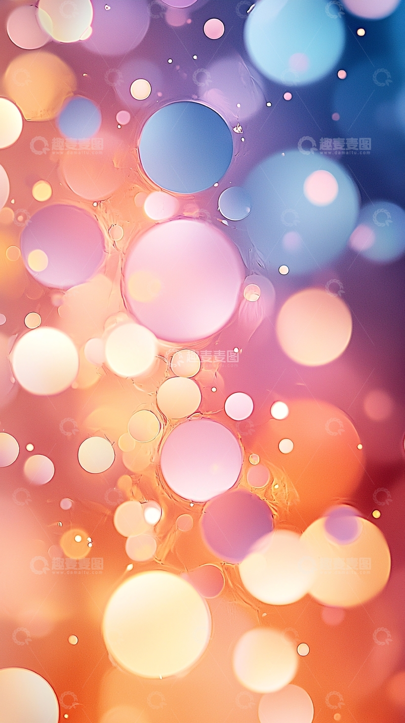 高清大图下载【趣麦麦图】彩色圆形光斑背景