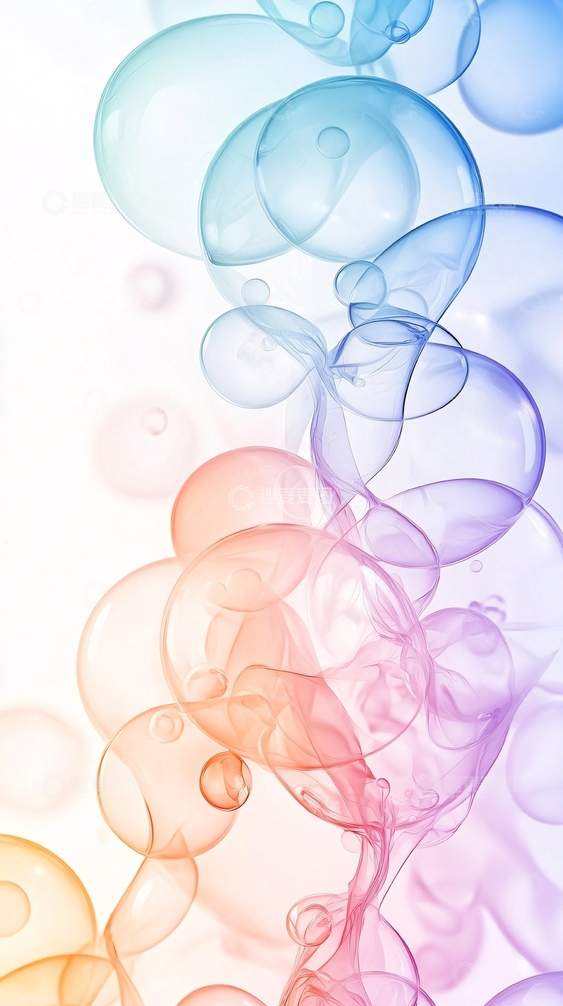 高清大图下载【趣麦麦图】梦幻渐变色泡泡背景