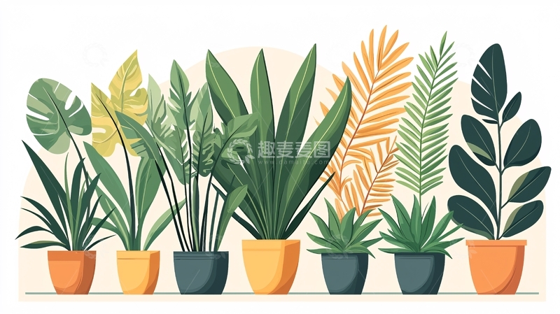 高清大图下载【趣麦麦图】室内盆栽植物组合