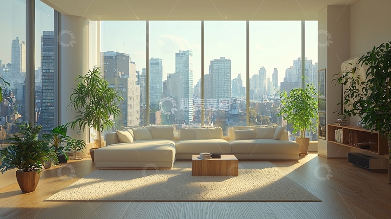 高清大图下载【趣麦麦图】明亮现代客厅