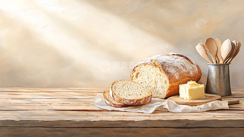 高清大图下载【趣麦麦图】温暖的面包和黄油