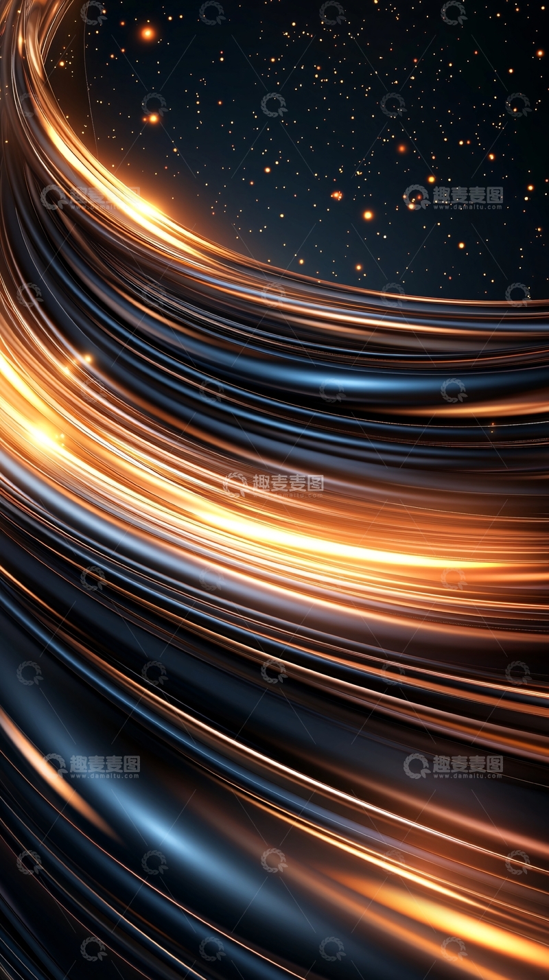 高清大图下载【趣麦麦图】金属光泽流动曲线