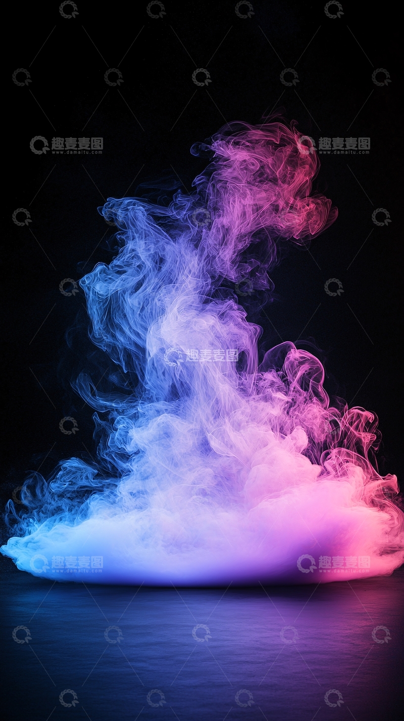 高清大图下载【趣麦麦图】彩色烟雾弥漫在空中