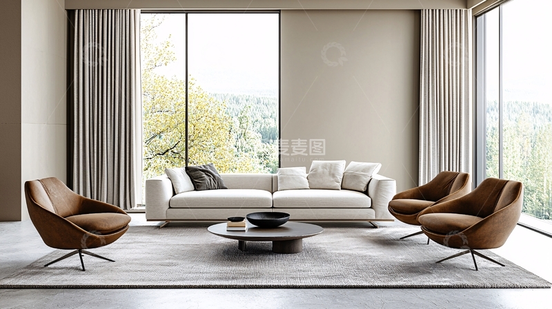 高清大图下载【趣麦麦图】现代简约客厅