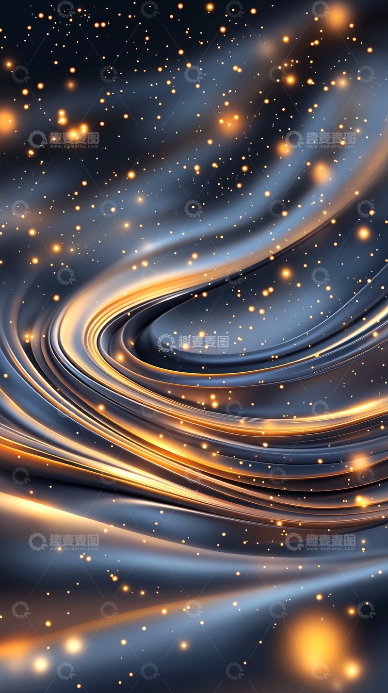 高清大图下载【趣麦麦图】金色光点流动背景