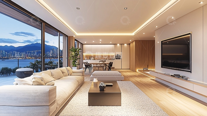 高清大图下载【趣麦麦图】现代简约风格客厅全景